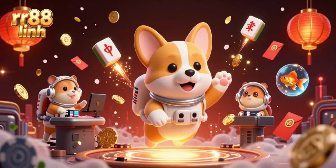 Experience thrilling gaming action at rr88 linh with vibrant 3D casino illustration featuring exciting characters and elements.