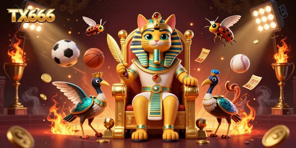 Experience the excitement of TX666 cockfighting and sports betting in a vibrant 3D scene.