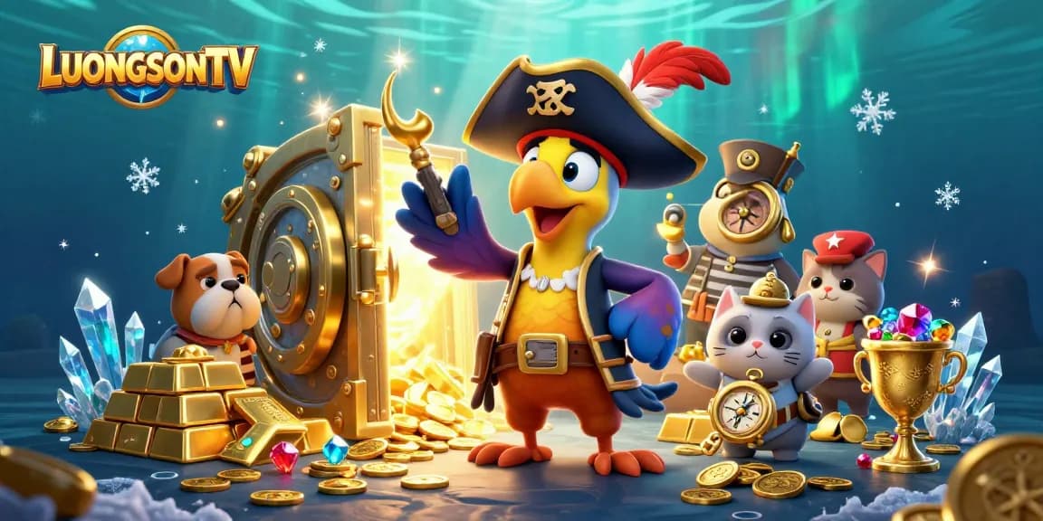 LUONGSONTV brings gamblers exciting treasures with a vibrant pirate-themed 3D illustration.