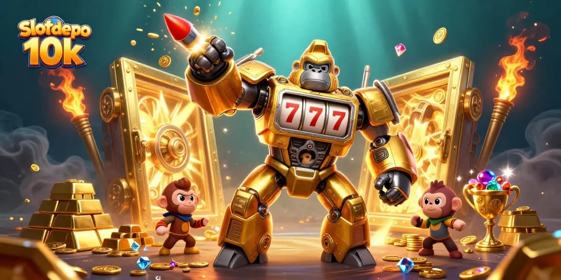 Menangkan jackpot di slot depo 10k dengan pemandangan gemerlap harta karun dan karakter slot yang mendebarkan.