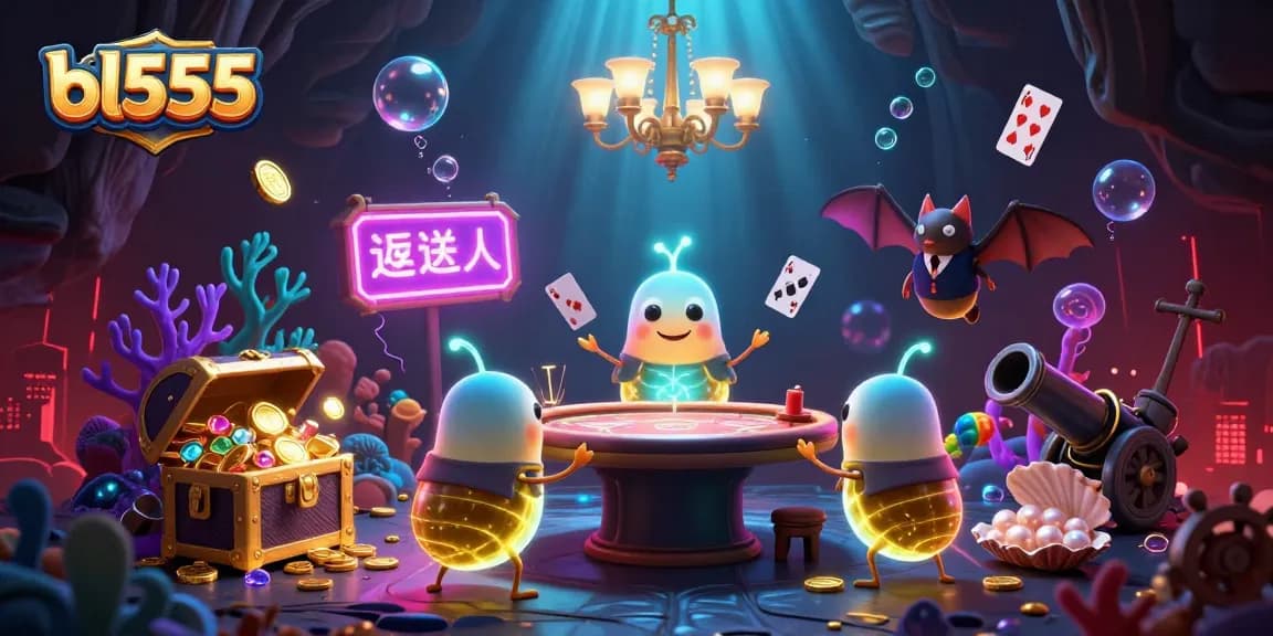 Experience the thrilling glow of bl555 casino with glowworms and underwater treasure in this captivating scene.