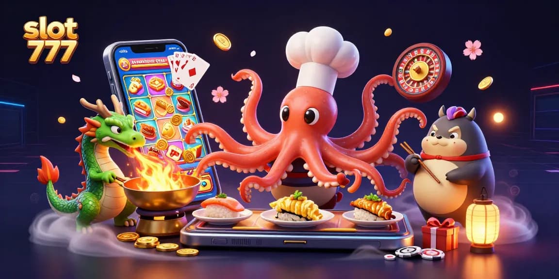 Spin the vibrant slot 777 reels in a dynamic 3D illustration filled with casino excitement