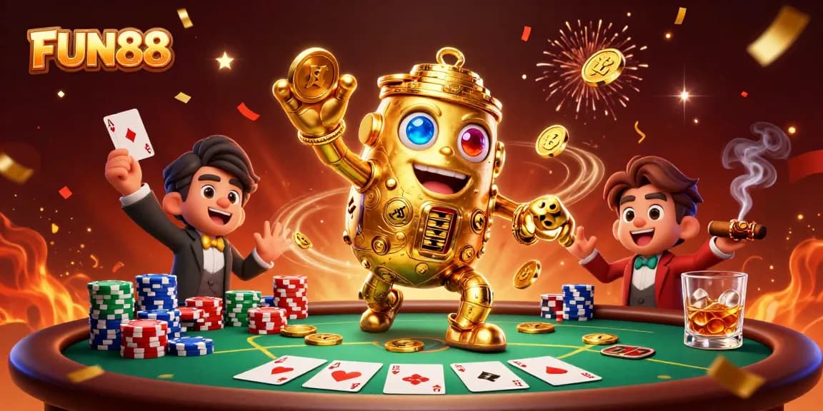 Play at FUN88 with exciting casino games and stunning golden visuals!