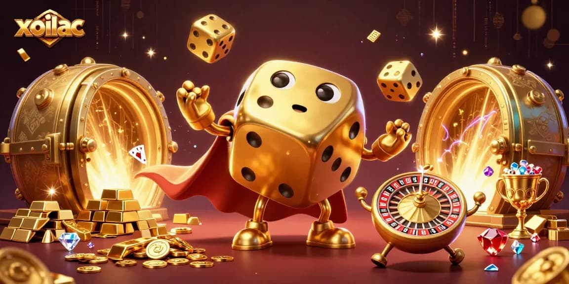Experience the excitement of xoilac with a dynamic sports betting illustration featuring vibrant gaming elements.