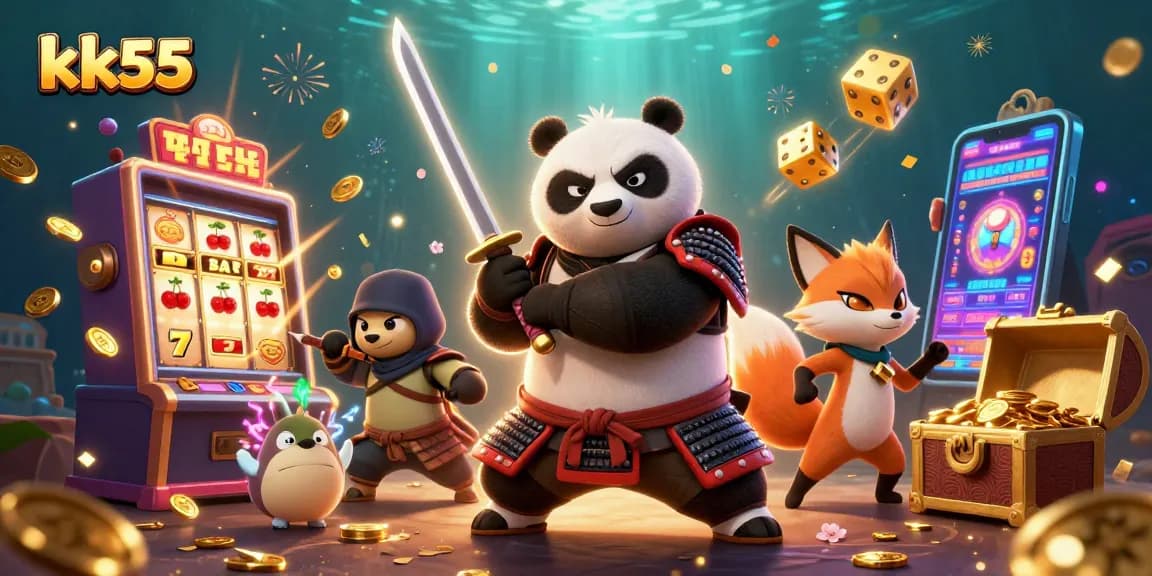 Spin and win with exciting jackpots at kk55, featuring vibrant game characters and visual surprises.