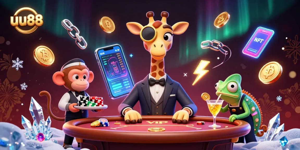 uu88 offers a vibrant casino experience with a high-roller giraffe and interactive characters.