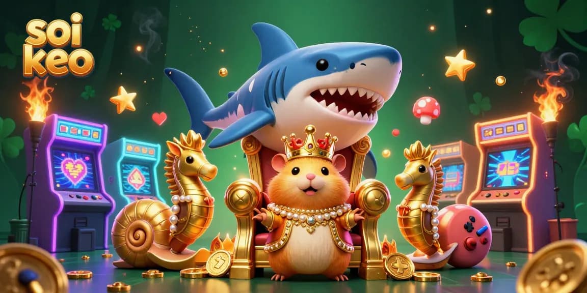 Engage in soi keo with thrilling cartoon characters in a dynamic casino-themed scene filled with gaming excitement.
