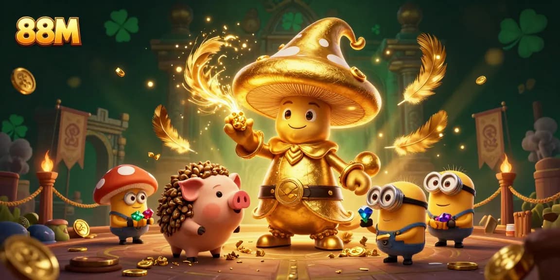 Experience casino magic at 88M with a wizard, treasure, and dynamic gambling action.