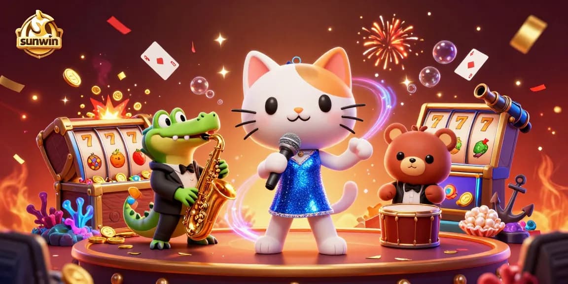 Experience the vibrant energy of sunwin casino with a lively jazz scene featuring unique animated characters.