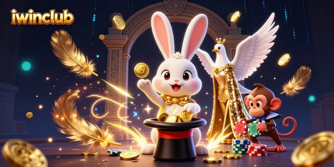 Engage with iwinclub's exciting magic-themed casino games featuring playful characters and dynamic elements.