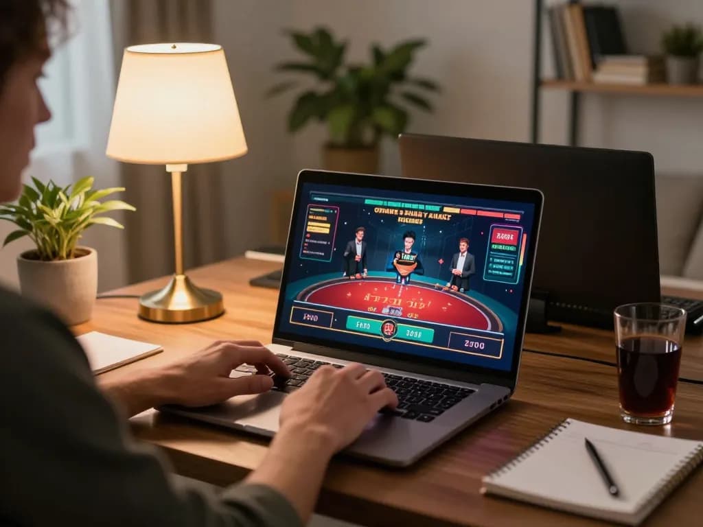 Phiên chơi cờ bạc trực tuyến hấp dẫn với giao diện 12bet trên máy tính xách tay trong phòng khách ấm cúng