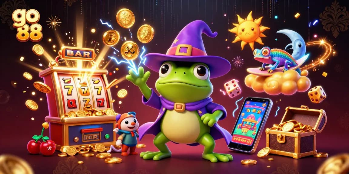 Engage with go 88's exploding jackpot scene featuring vibrant characters and casino elements
