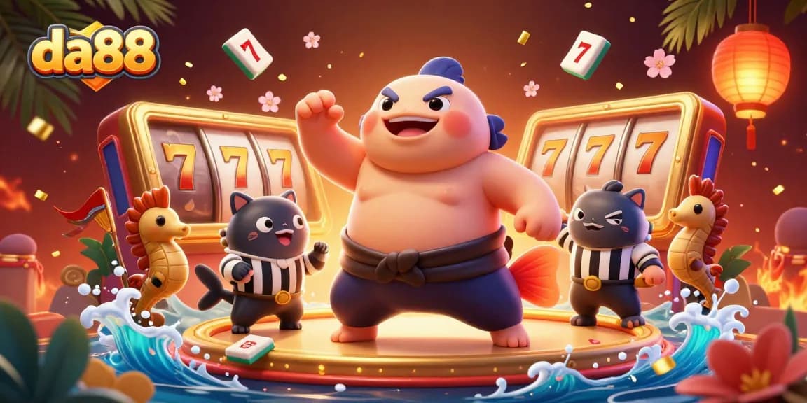 Break open the excitement with da88 as the blowfish enters the underwater casino arena, surrounded by spinning slots and colorful lanterns.