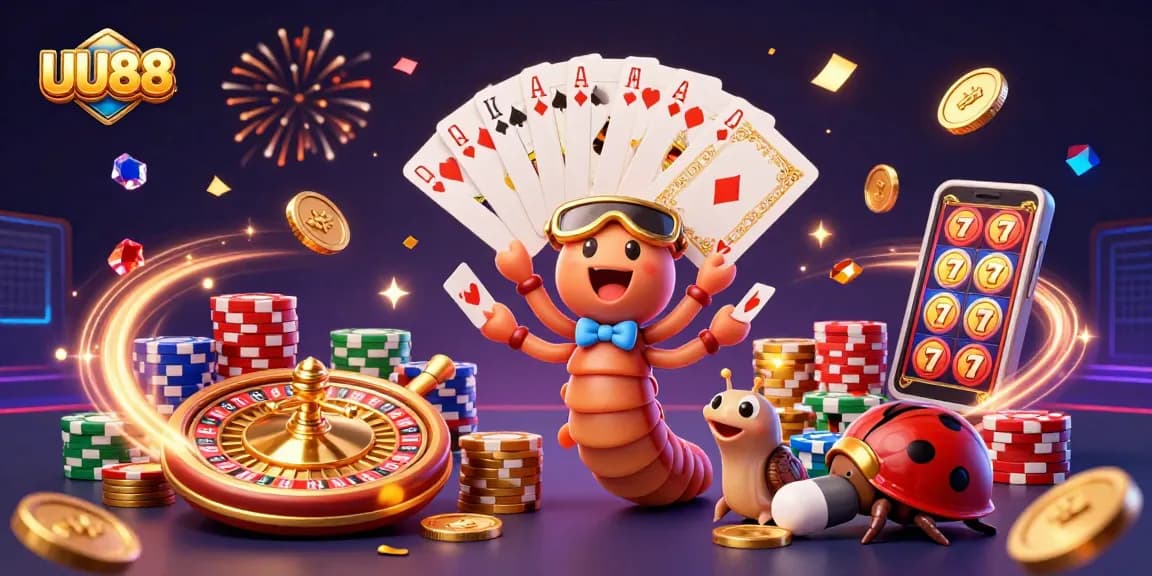 Experience thrilling gameplay at UU88 with vibrant characters and exciting casino elements.