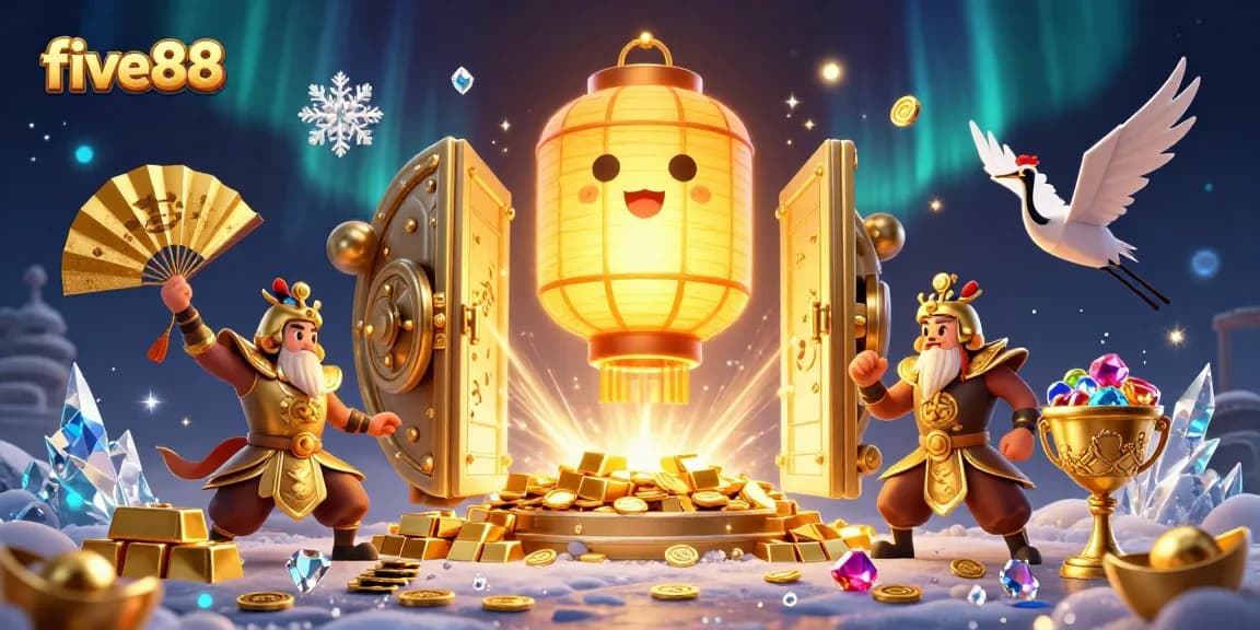 Experience the excitement of five88 with a magical casino scene filled with treasures and spirits.