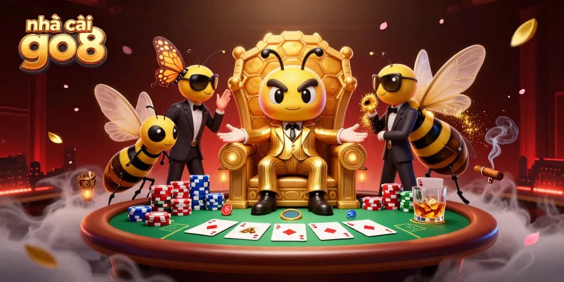 Experience the thrill at nhà cái go8 with dynamic 3D casino action illustrating a vibrant tabletop showdown.
