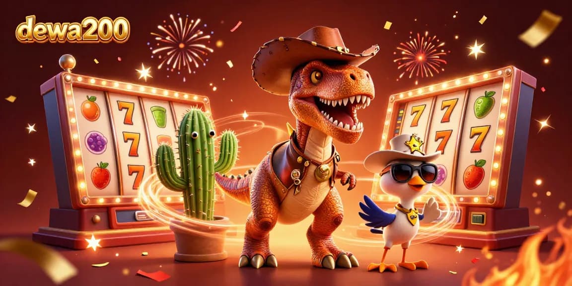 Menggandakan kemenangan di dewa200 dengan dino cowboy dan simbol slot berkilauan