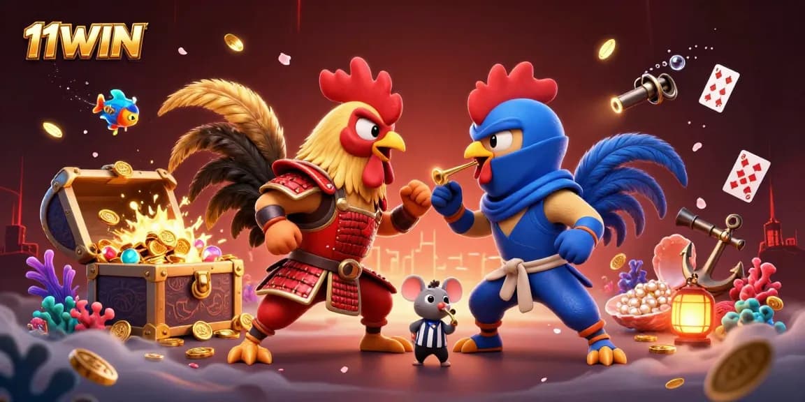 Engage in thrilling battles with 11WIN, where fighting roosters bring excitement to the casino gaming experience.
