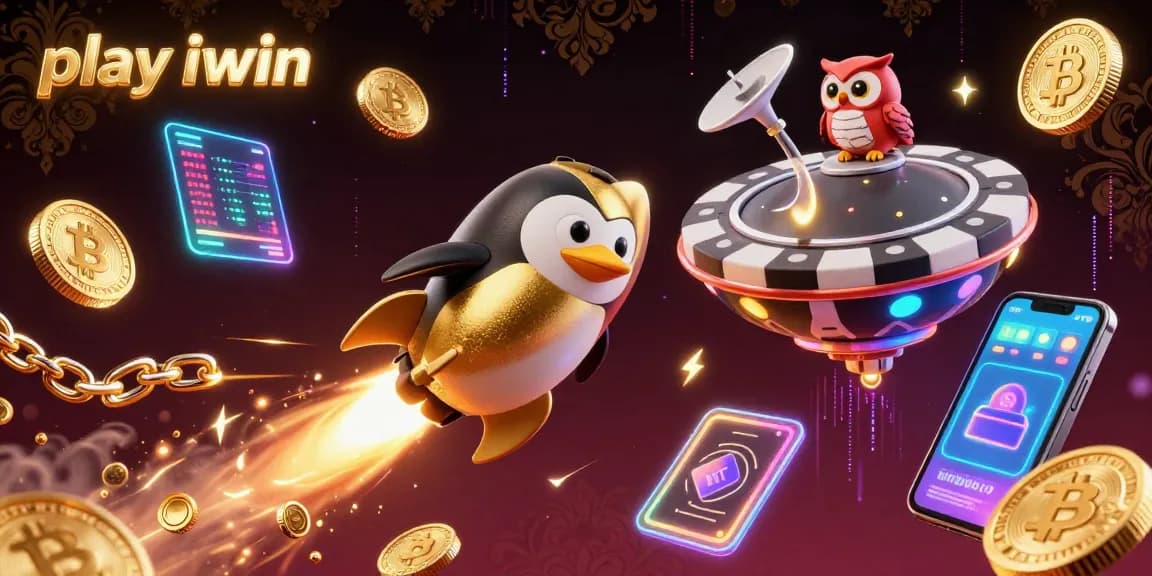 Play iwin by joining the thrilling adventure of a golden penguin exploring a unique casino in space.