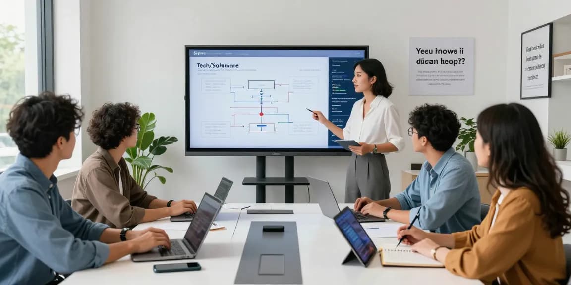 Build internal tools with AI in a vibrant team collaboration workspace showcasing modern technology.