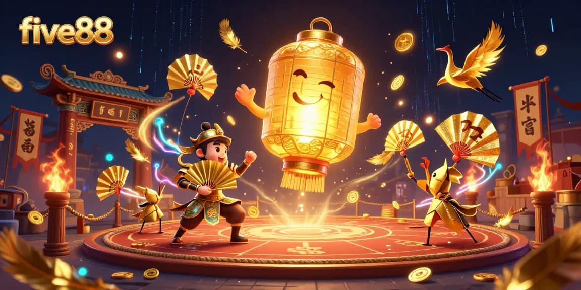Engage with five88's vibrant casino spirit amidst golden gaming elements and lucky symbols