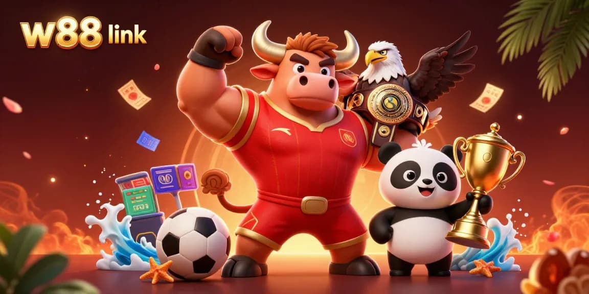 Place bets confidently with w88 link featuring vibrant gaming characters and sports elements.