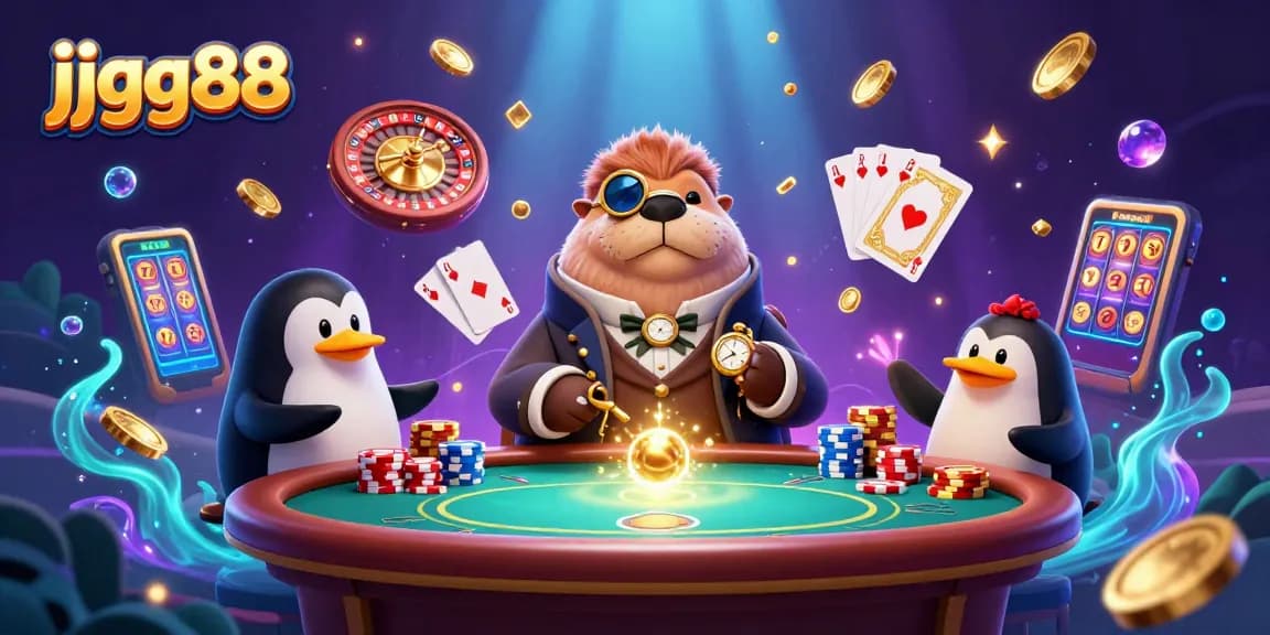 Experience thrilling gameplay at jjgg88 with a jolly walrus, sophisticated dealer, and underwater poker excitement.
