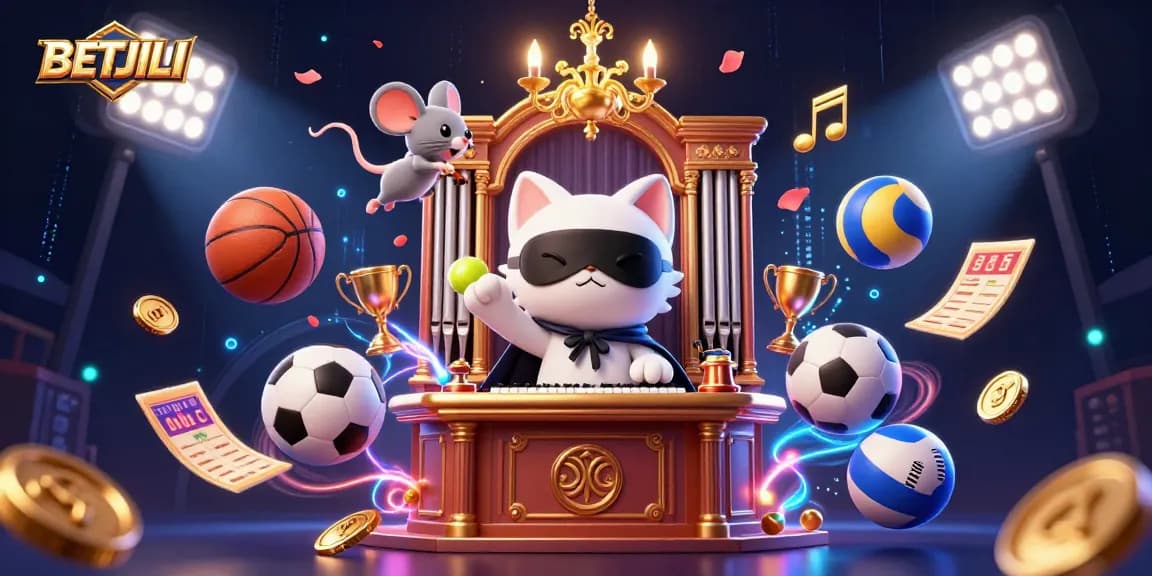 Place bets and enjoy thrilling games at BETJILI, featuring acrobatic mouse and animated casino elements.