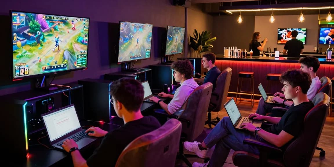 Players enjoying games at a luxurious gaming lounge featuring iwin platforms.