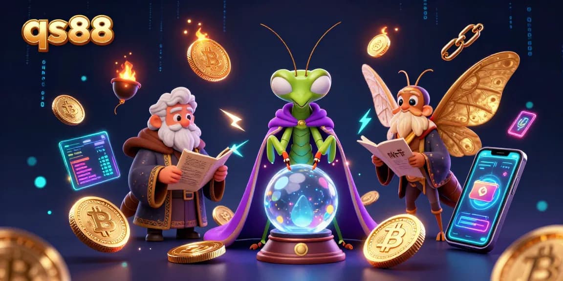 Experience qs88's mystical gaming realm with fortune teller and enchanting symbols.