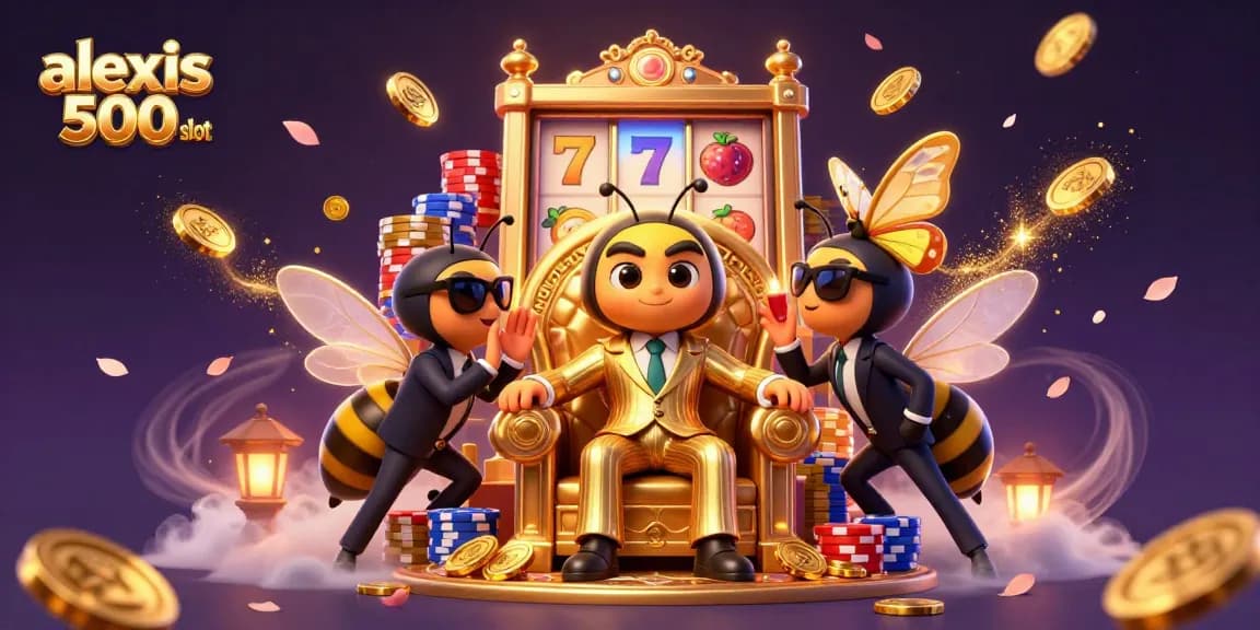 Experience the excitement of alexis 500 slot with vibrant 3D characters and dynamic casino elements.