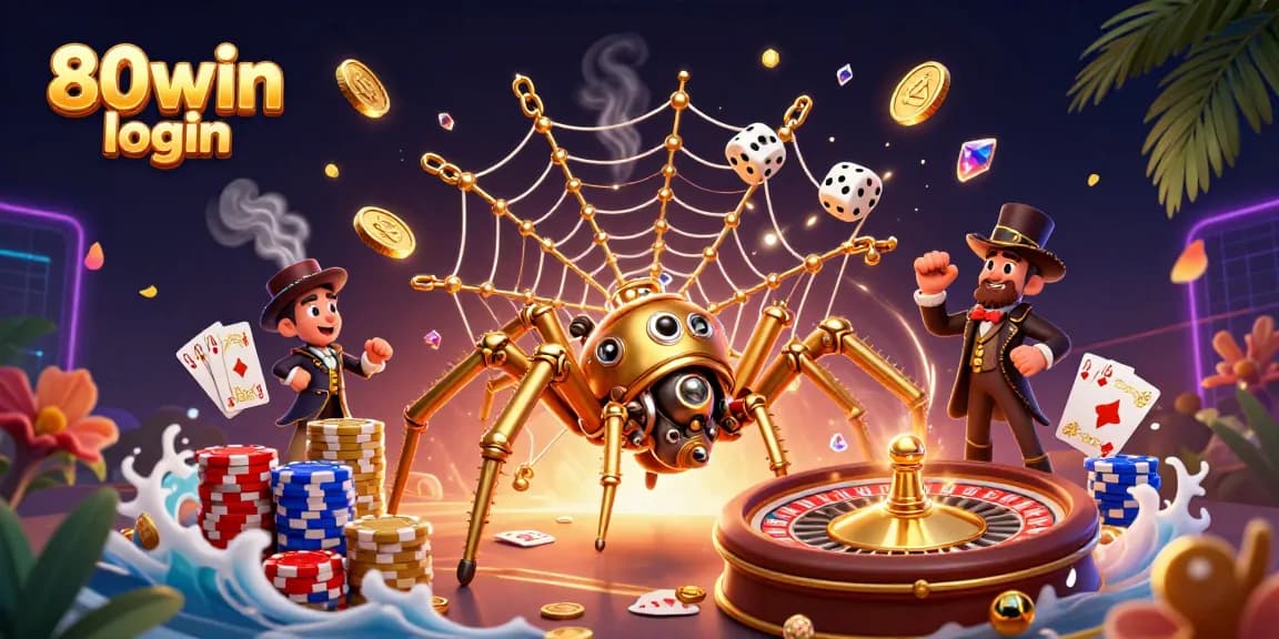 Play exciting games at 80win login to win golden prizes in this rich casino illustration.