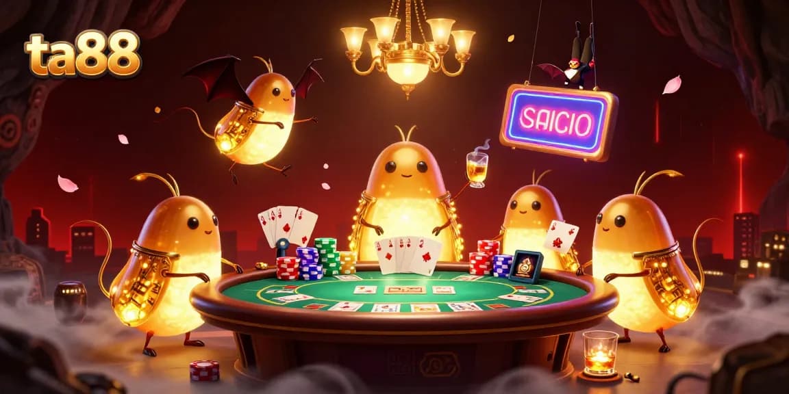 Experience thrilling poker action at ta88 with glowing glowworms illuminating the cave casino.