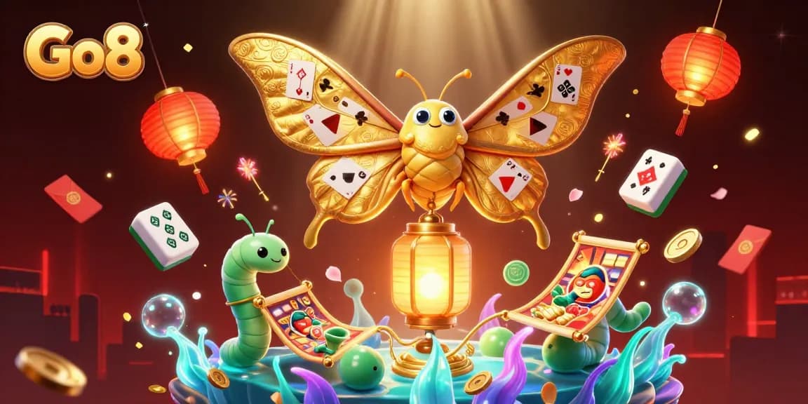 Engage with high-stakes casino thrills at Go8, featuring vibrant 3D illustration of gaming and vibrant casino elements.
