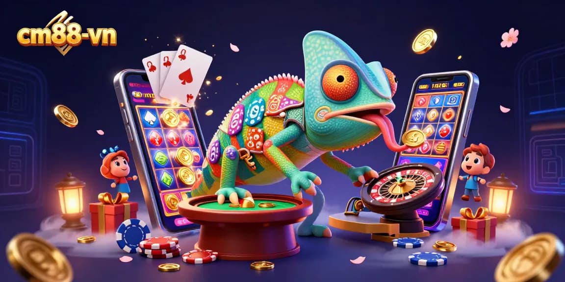 Engaging cm88-vn casino owners collecting golden coins amidst vibrant gaming elements