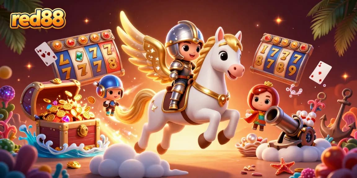 Experience thrilling wins at red88 with vibrant slots and captivating characters in this lively casino scene.