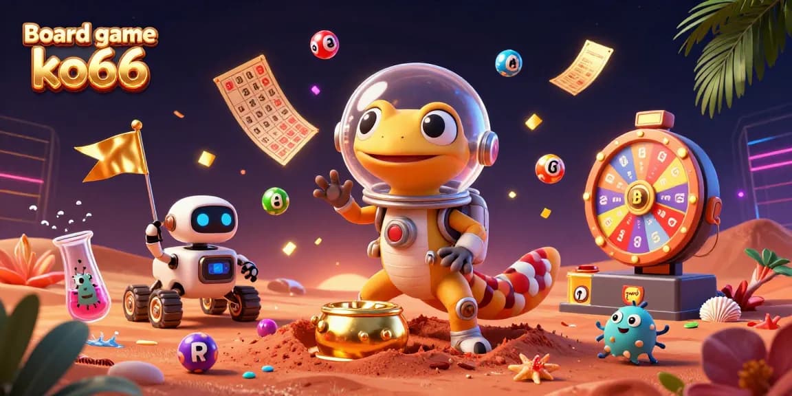 Experience board game ko66 excitement with Martian gecko in a vibrant casino adventure.