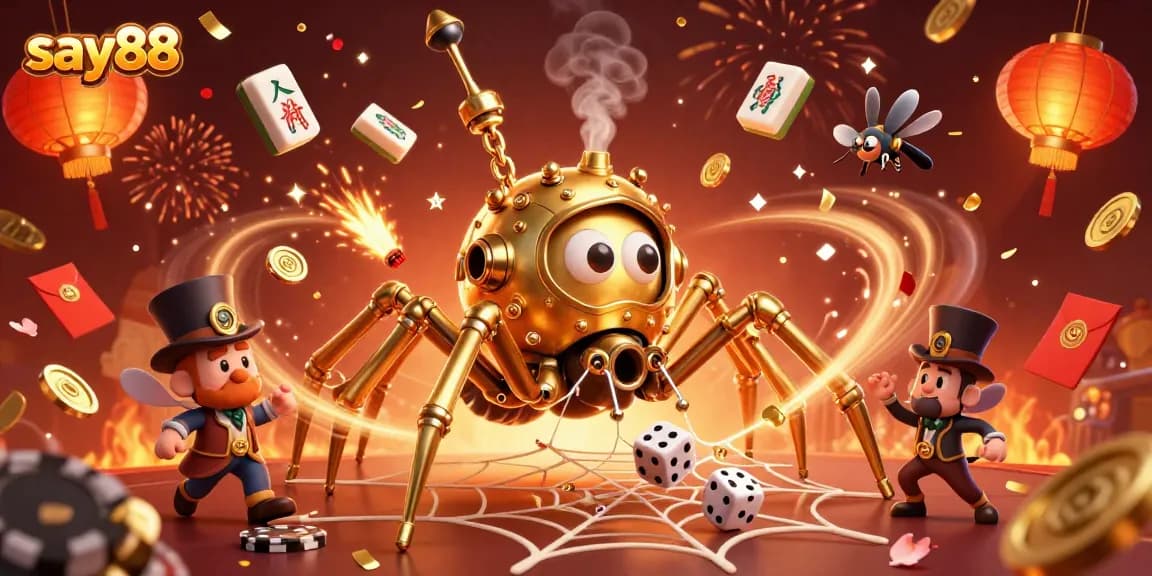 Engage with exciting gameplay at say88, featuring a vibrant 3D casino scene with steampunk elements.