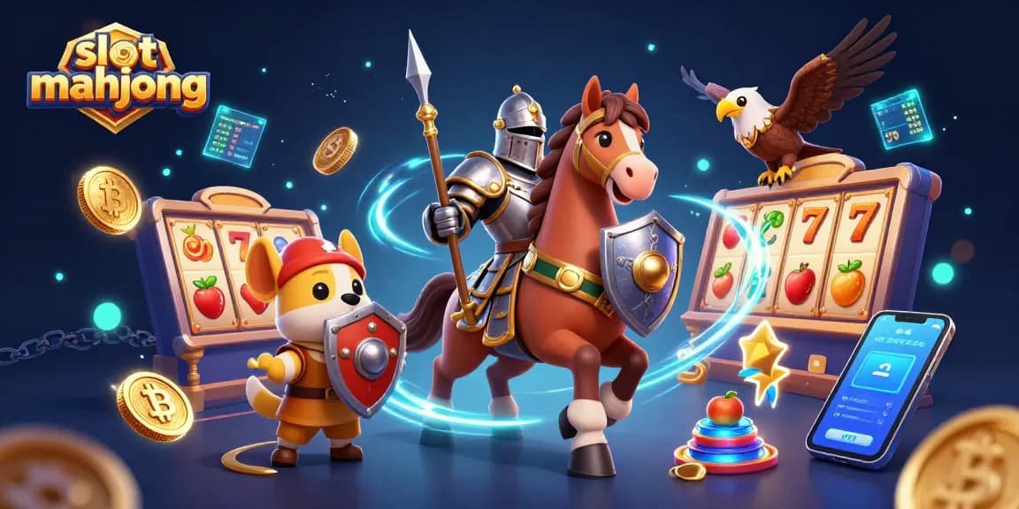 Engage with slot mahjong as a knight and puppy explore a colorful, coin-filled world.