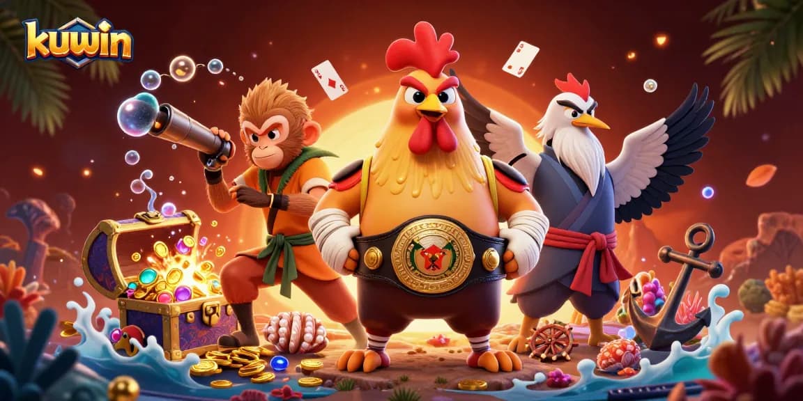 Kuwin players engage in a vibrant casino scene featuring dynamic characters and thrilling game elements.