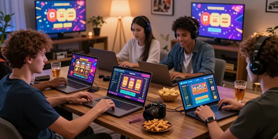 Diverse players enjoying their thrilling BL555 online gaming experience at home.