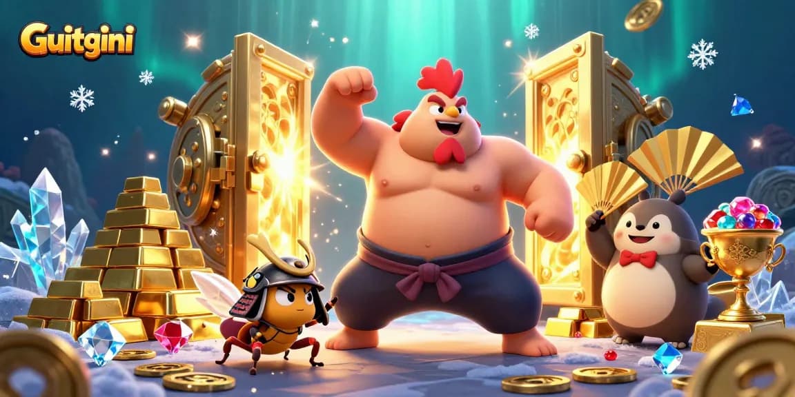 Engage in thrilling gambling action with Guitgini, featuring exciting characters and sparkling treasures.