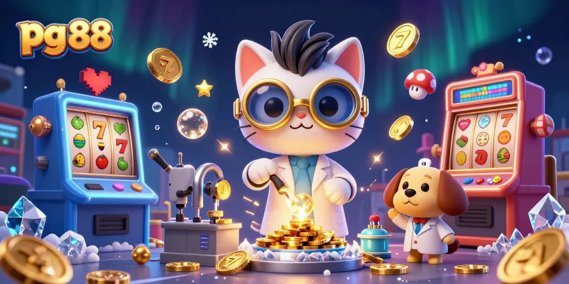 Spin the reels and win with pg 88's vibrant 3D casino adventure illustration.