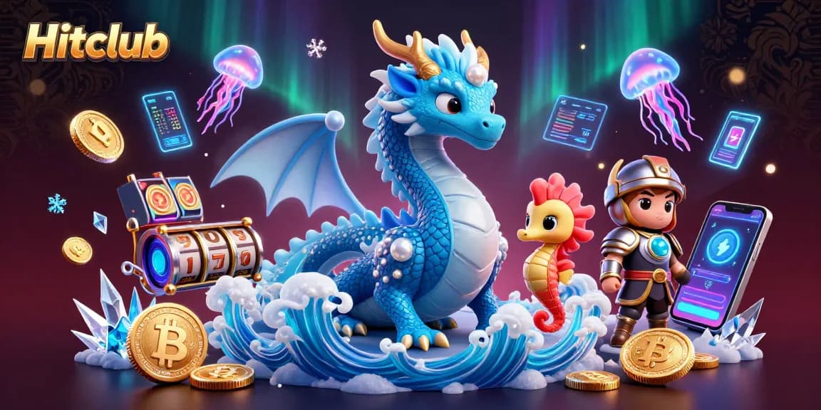 Experience thrilling gameplay at Hitclub with the enchanting water dragon and vibrant crypto elements.
