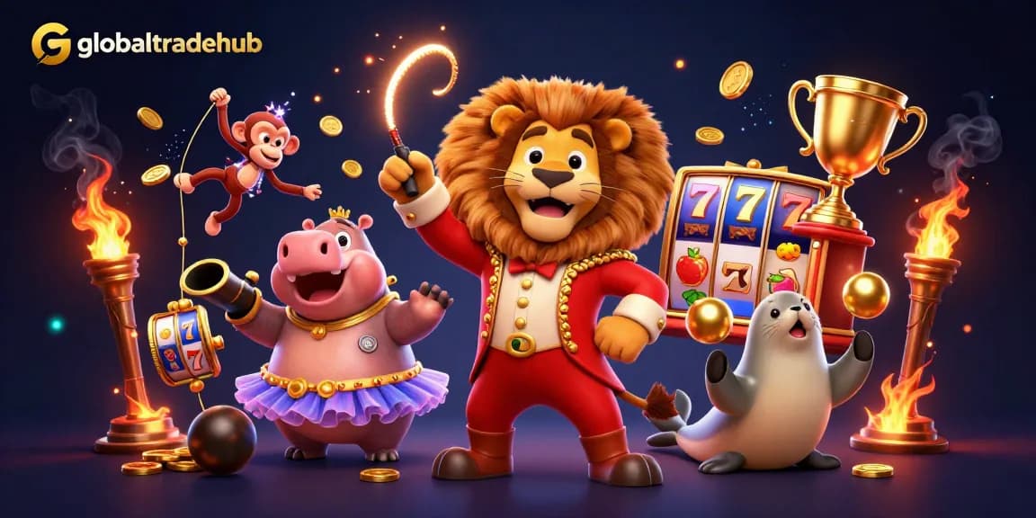 Experience thrilling slots at globaltradehub with the vibrant circus scene showcasing trusted games.