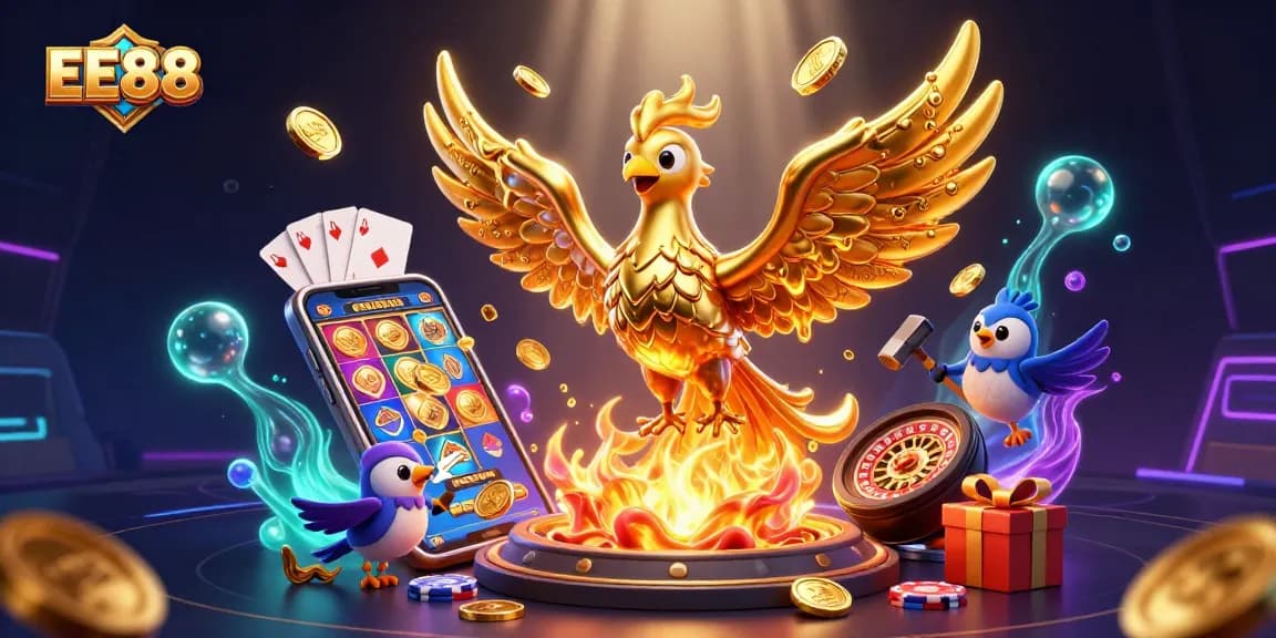 Engage with exciting games at EE88 featuring vibrant slot action and fantastical golden phoenix.