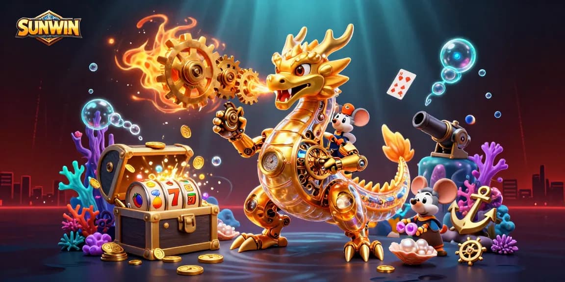 SUNWIN wins big with 3D slots in a vibrant underwater casino featuring gold coins and glowing treasures