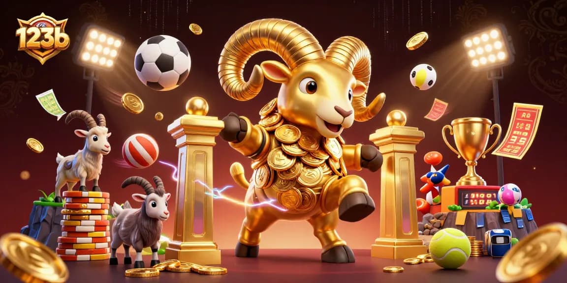 Experience thrilling action with 123b as a golden ram charges through sports betting excitement.