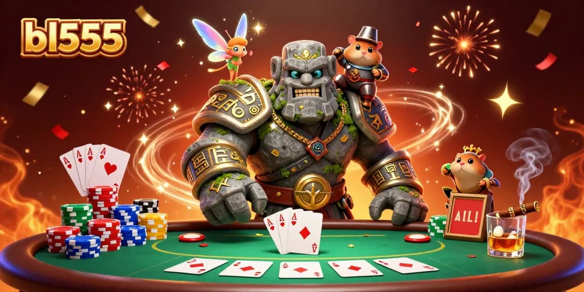 Experience the thrill of bl555 with a magical scene of gambling characters and rich casino elements.