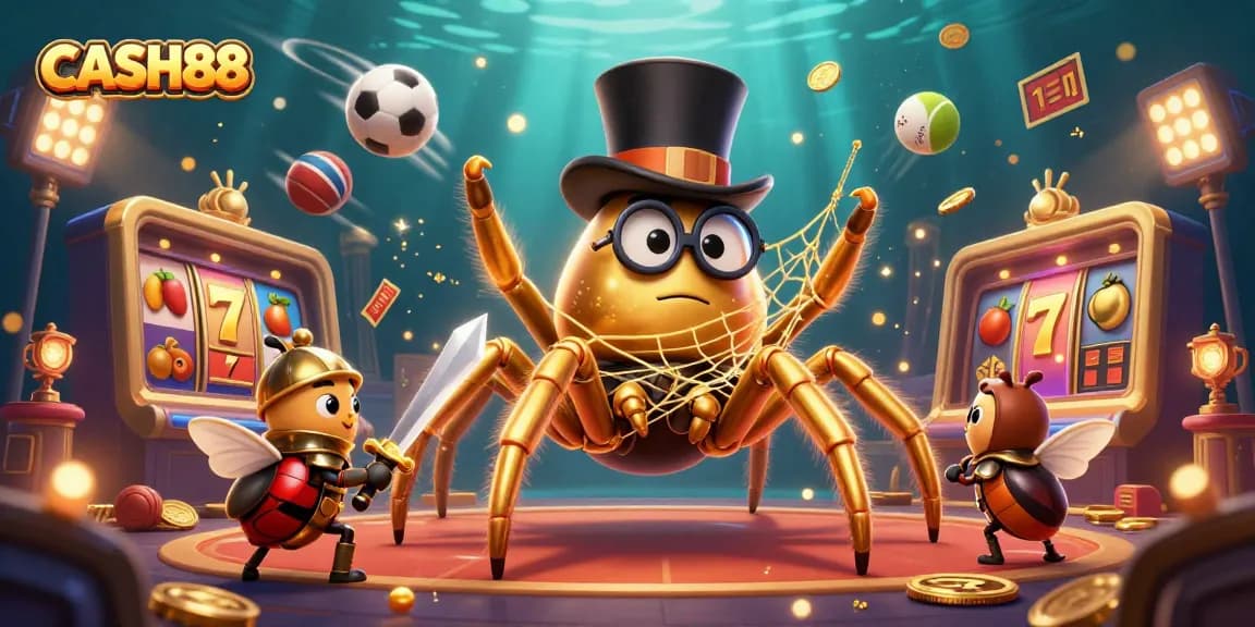 Experience CASH88 with thrilling slots, a golden tarantula, and dynamic game elements.
